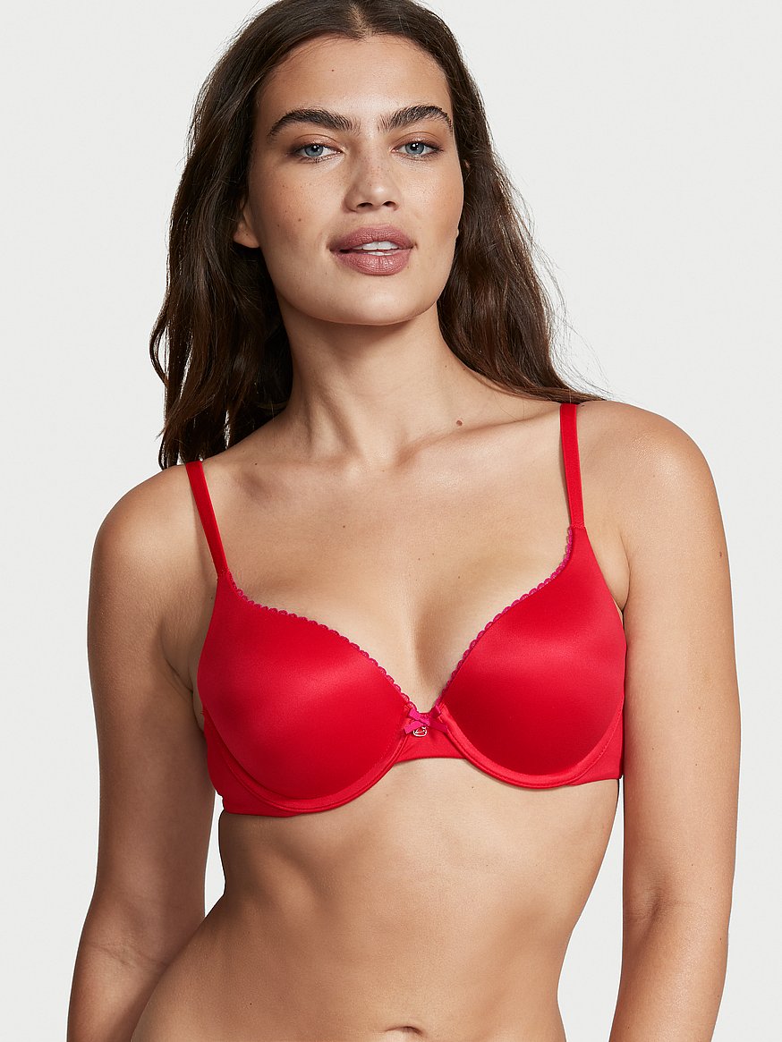 Buy Victoria's Secret Lipstick Red Lace T-Shirt Push Up Bra from