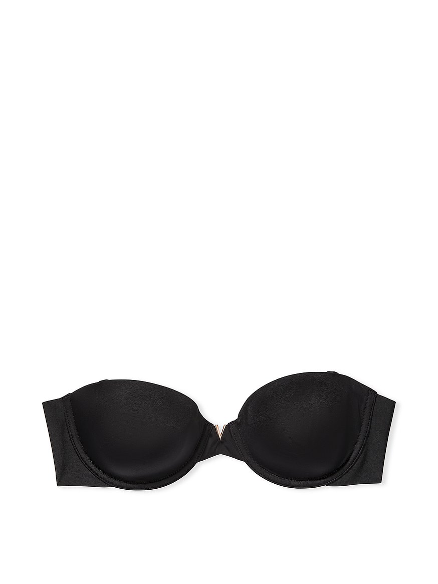 Sexy Lace Lined Strapless Black Lift Bra