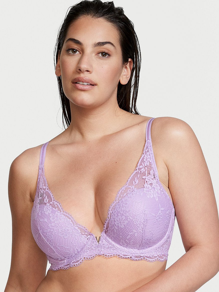 Lightly-Lined Lace Half-pad Wireless Bra - Incredible by Victoria's Secret  - vs