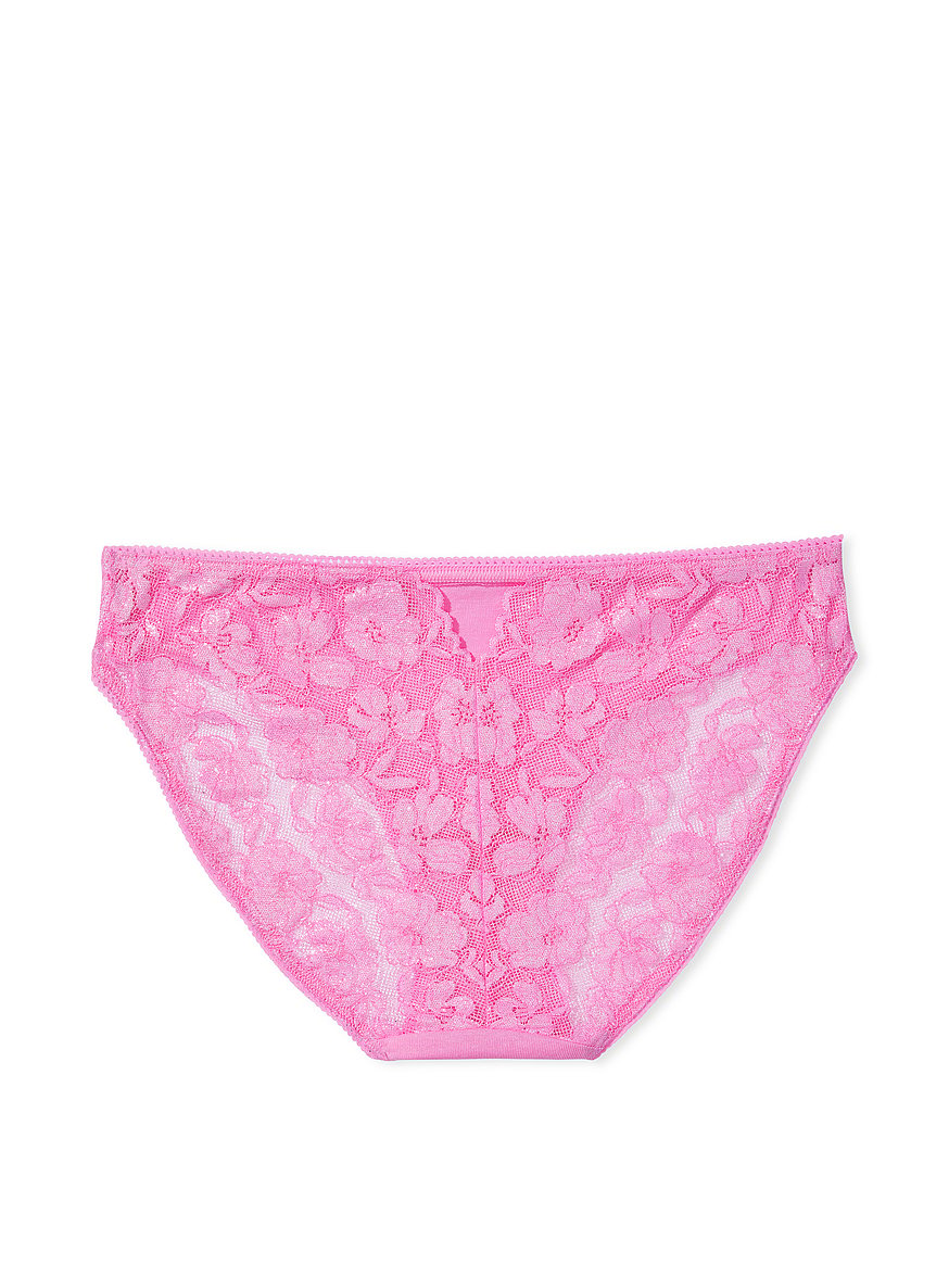 Cotton Thong Panty With Lace Back