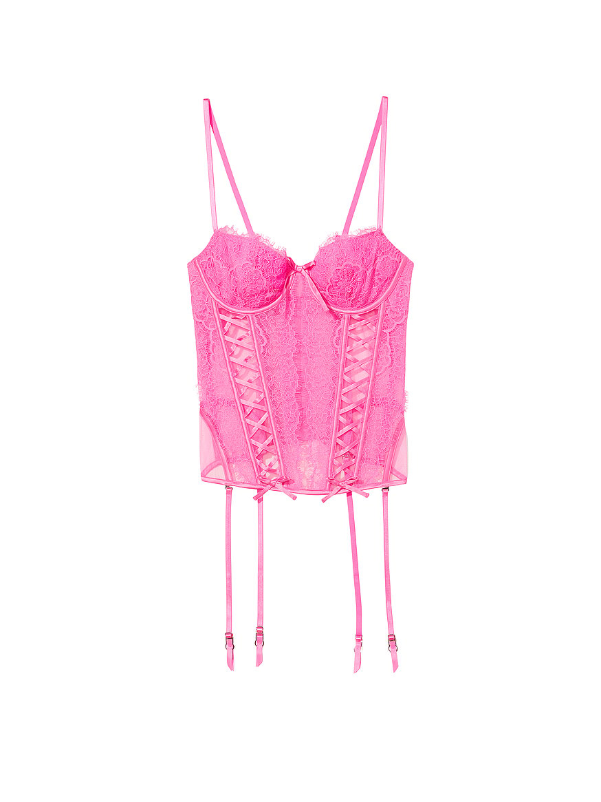 Victoria's Secret Neon Peony Unlined Corded Lace Bodysuit