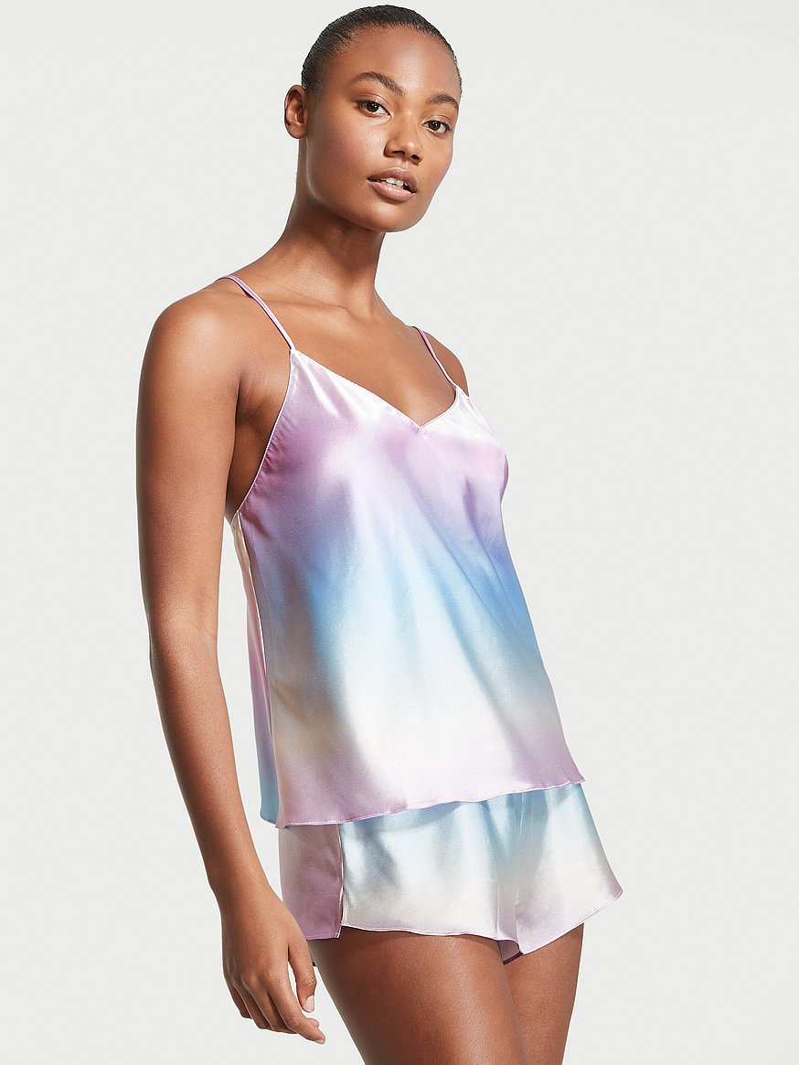 purple satin cami