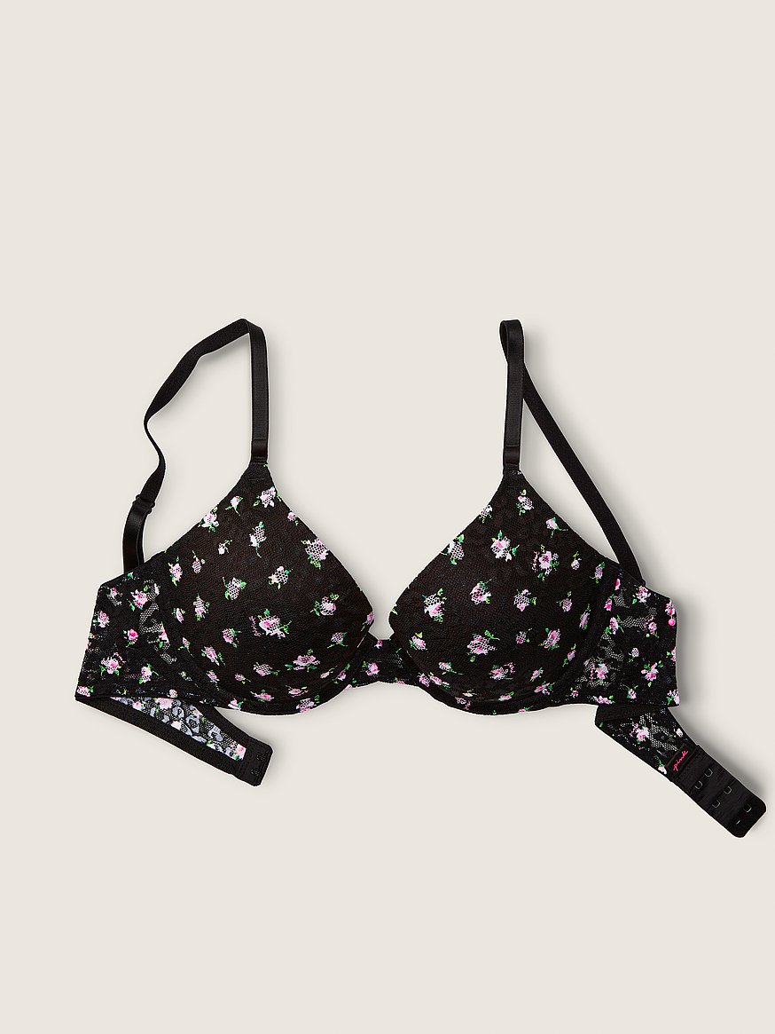 Victoria's Secret Pink Wear Everywhere Super Push-Up Bra 34D Black Solid at   Women's Clothing store