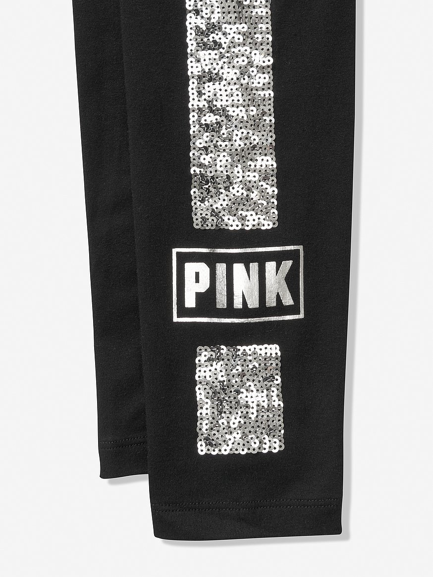 Buy VS Pink Victoria's Secret Pink Logo Bling Flat Legging Pants Color Dark  Gray NWT (Small) Online at desertcartPanama