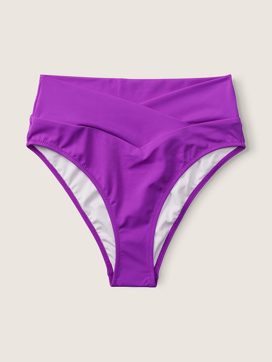 Buy V Crossover High-Waist Bikini Bottom - Order Bikini Bottom