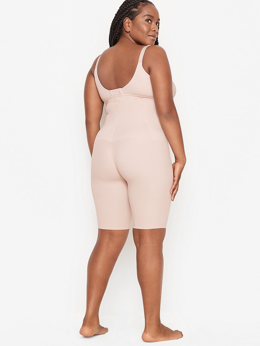 Express Leonisa Moderate Compression High-Waisted Shaper Slip Short White  Women