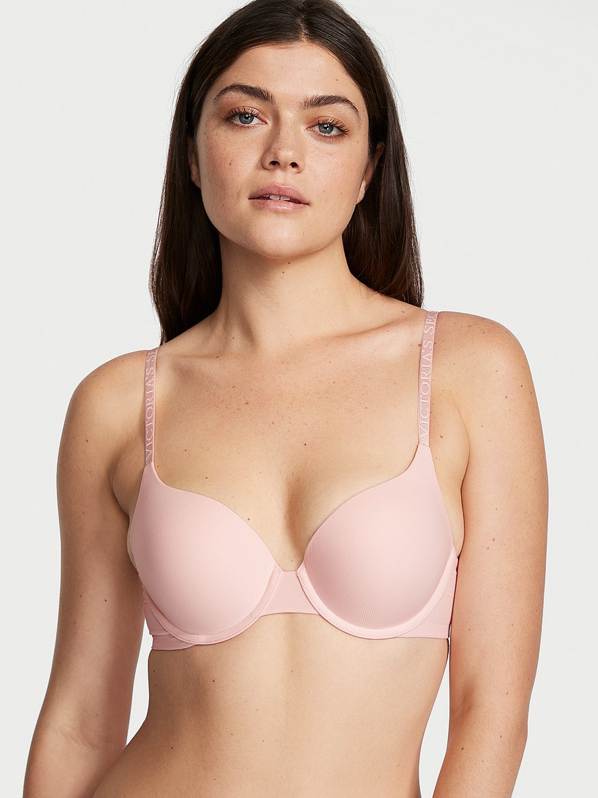Victoria's Secret Purest Pink Geo Logo Non Wired Lightly Lined T-Shirt Bra