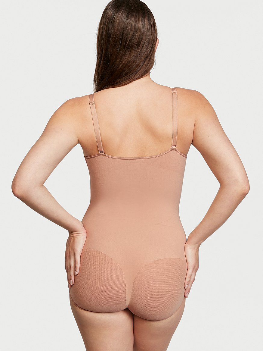 Women Bodysuit Seamless Thong Bottom Shaperwear Cup Compression