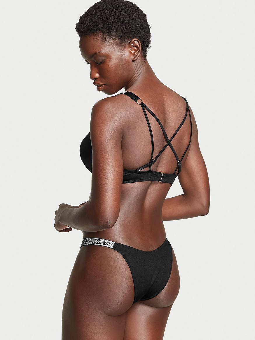 Buy Victoria's Secret Black Brazilian Shine Strap Swim Bikini