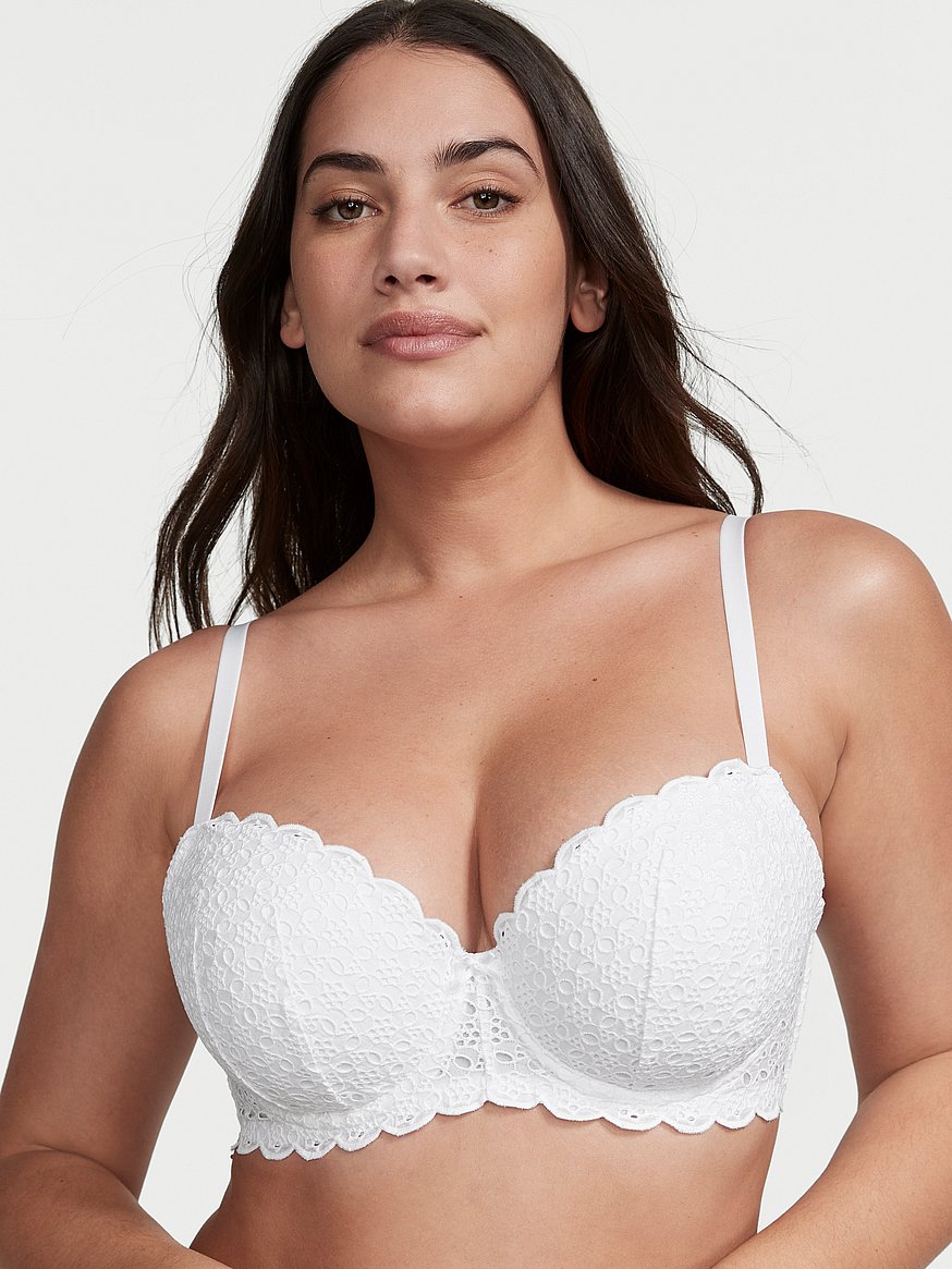 All-over lace push-up bra - White - Plus Size. Colour: white. Size