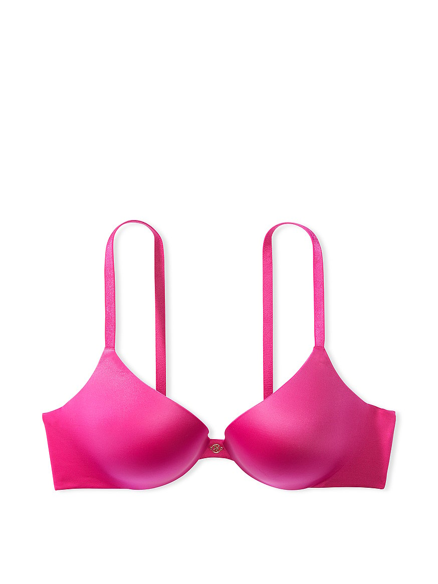 Victoria's Secret Gorgeous Plunge Push Up Bra Hot Pink 34A