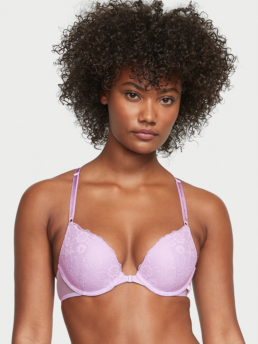 Sexy Tee Posey Lace Front-Close Push-Up Bra