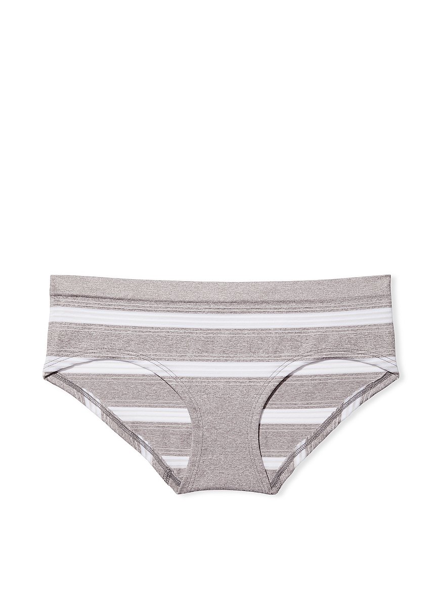 Medium High Waist Panties. Grey Striped and Lace Panties. All Sizes. -   Canada