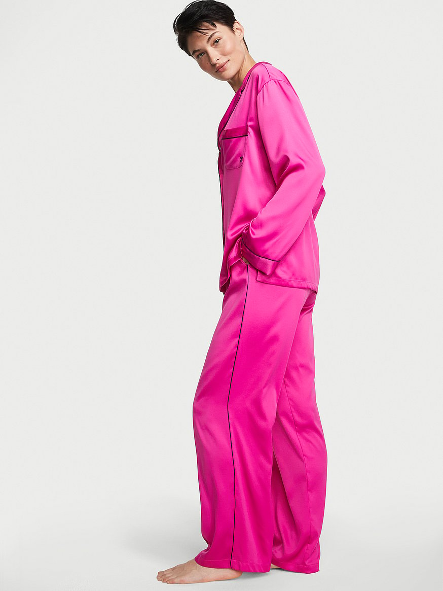 me Women's Satin Pyjama Set - Pink