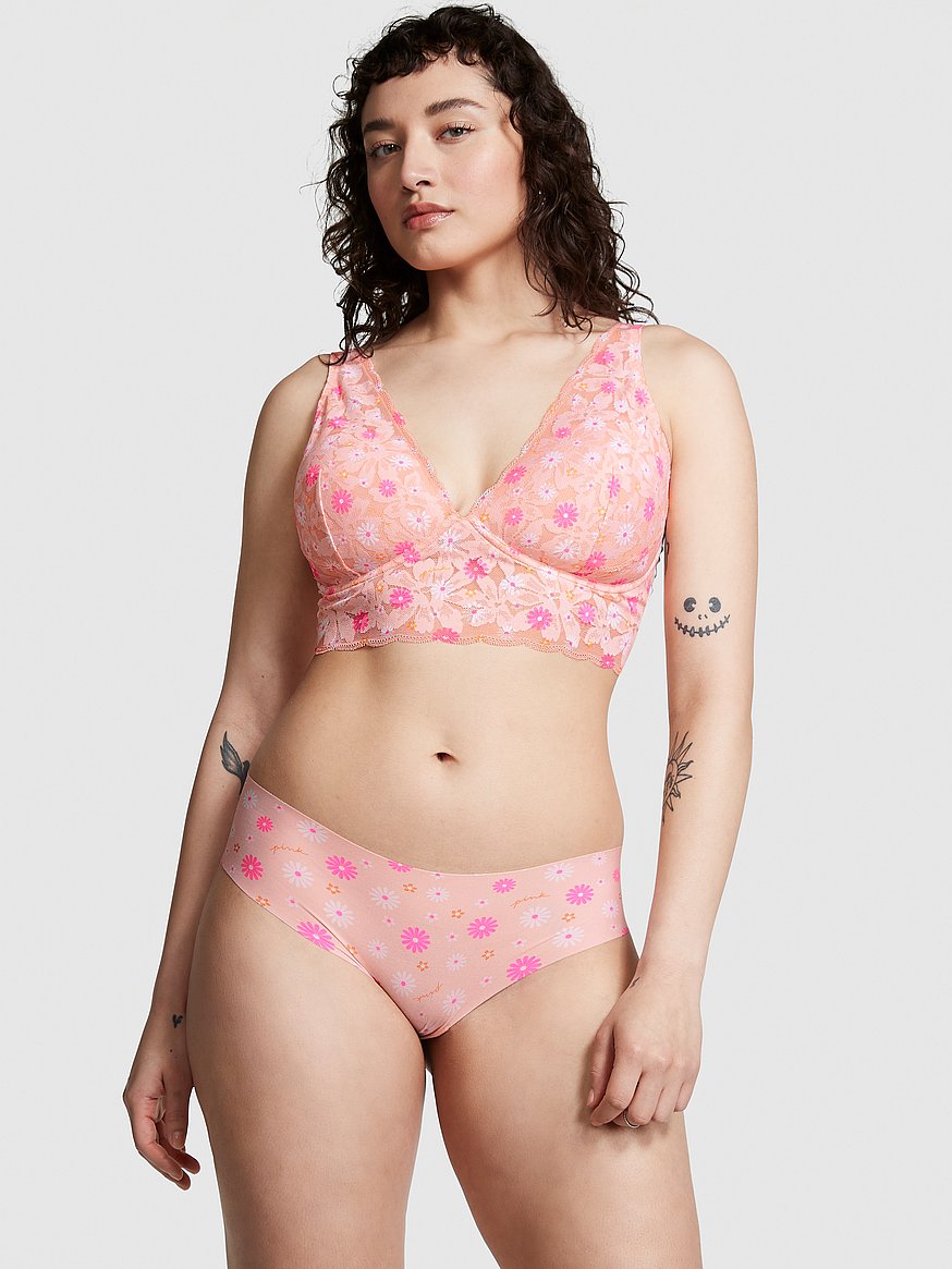 Comfy Pink Seamless Plunge Bralette Performance 