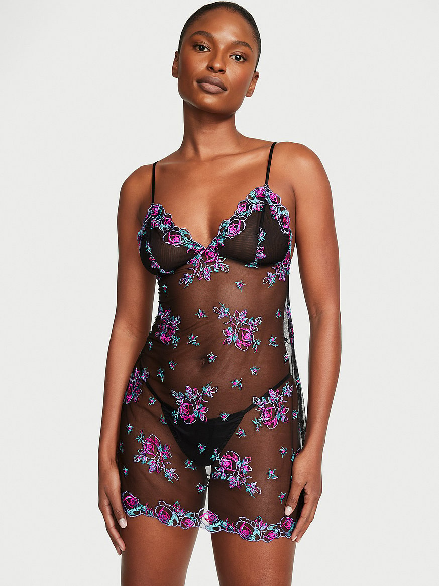 Buy Floral Embroidery Sheer Mesh Slip - Order Slips online 1122133100 - Victoria's  Secret US