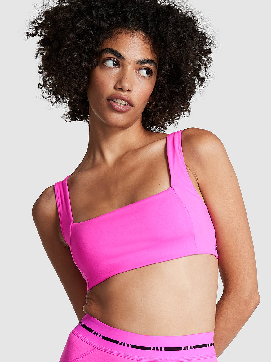 VICTORIAS SECRET PINK SEAMLESS LIGHTLY LINED PADDED RACERBACK SPORTS BRA  NWT