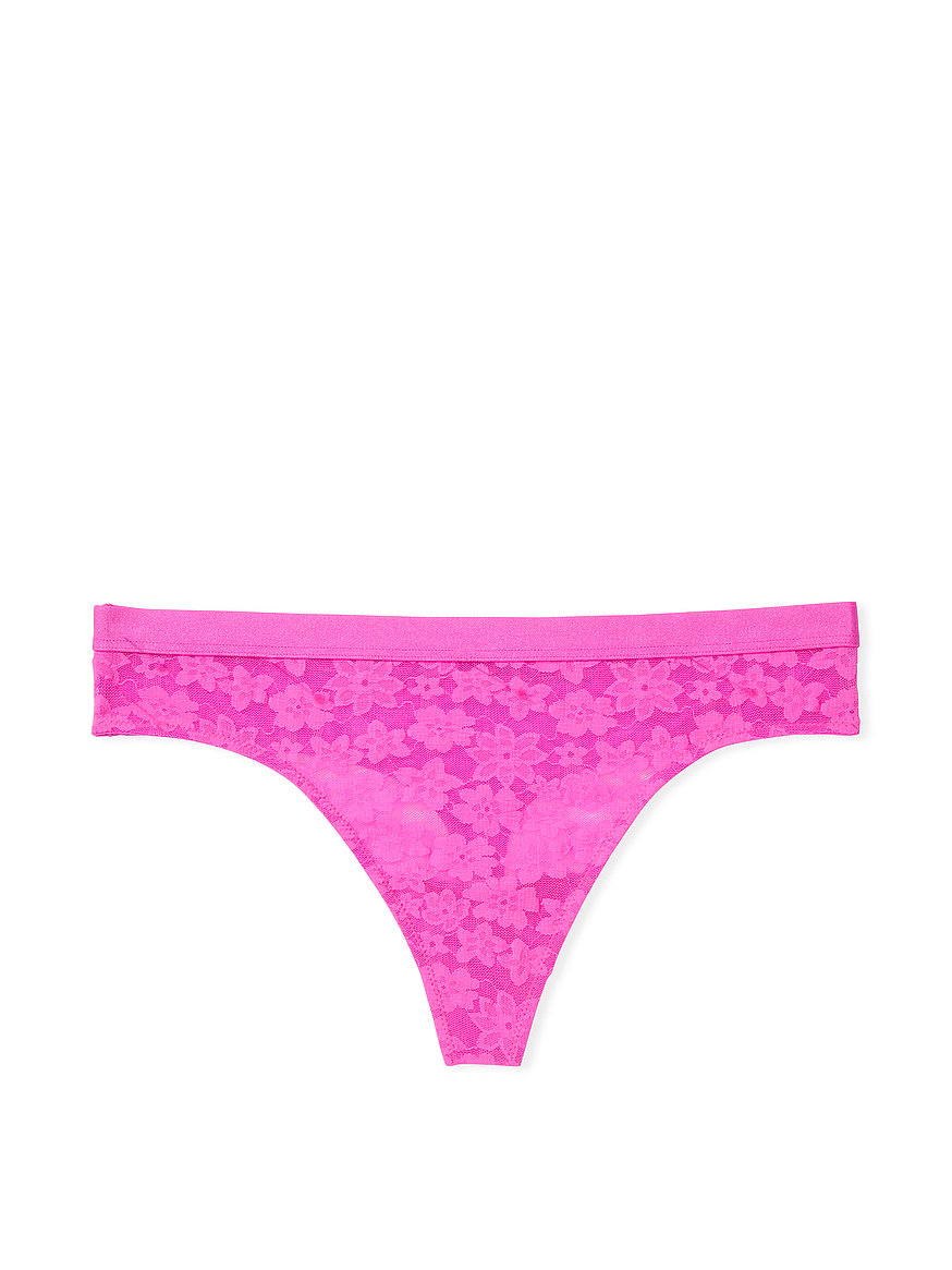 Buy Wear Everywhere Lace Thong Panty - Order Panties online 5000009627 -  PINK US
