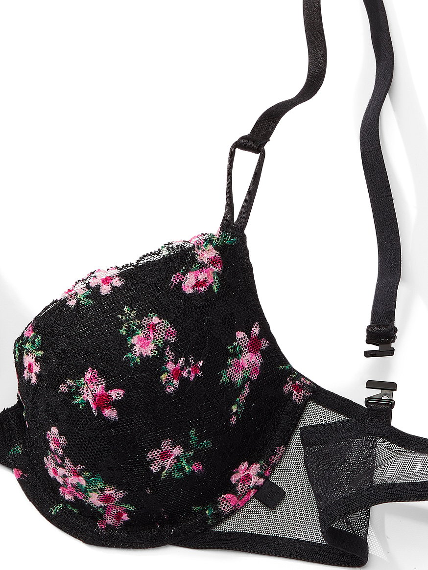 NEW Victoria's Secret Sexy Tee Unlined Demi Bra - Beige/Black Dot - Size  32D 
