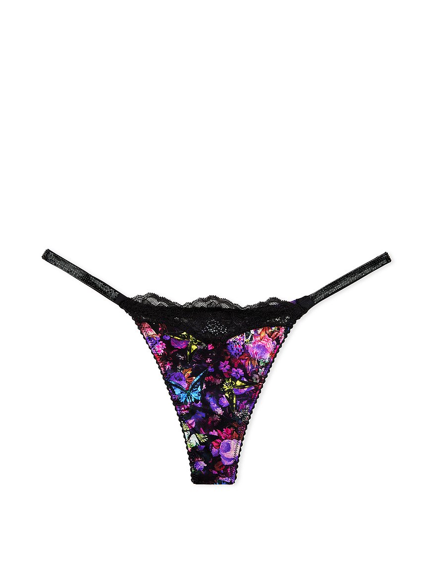 Women Strappy High Leg Floral Lace Thongs G-string Underwear T