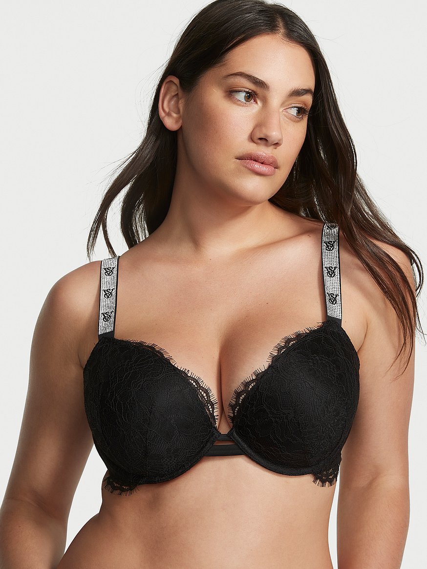 Buy Amour Secret Padded Wired Demi Coverage Push Up Bra - Blue at Rs.660  online