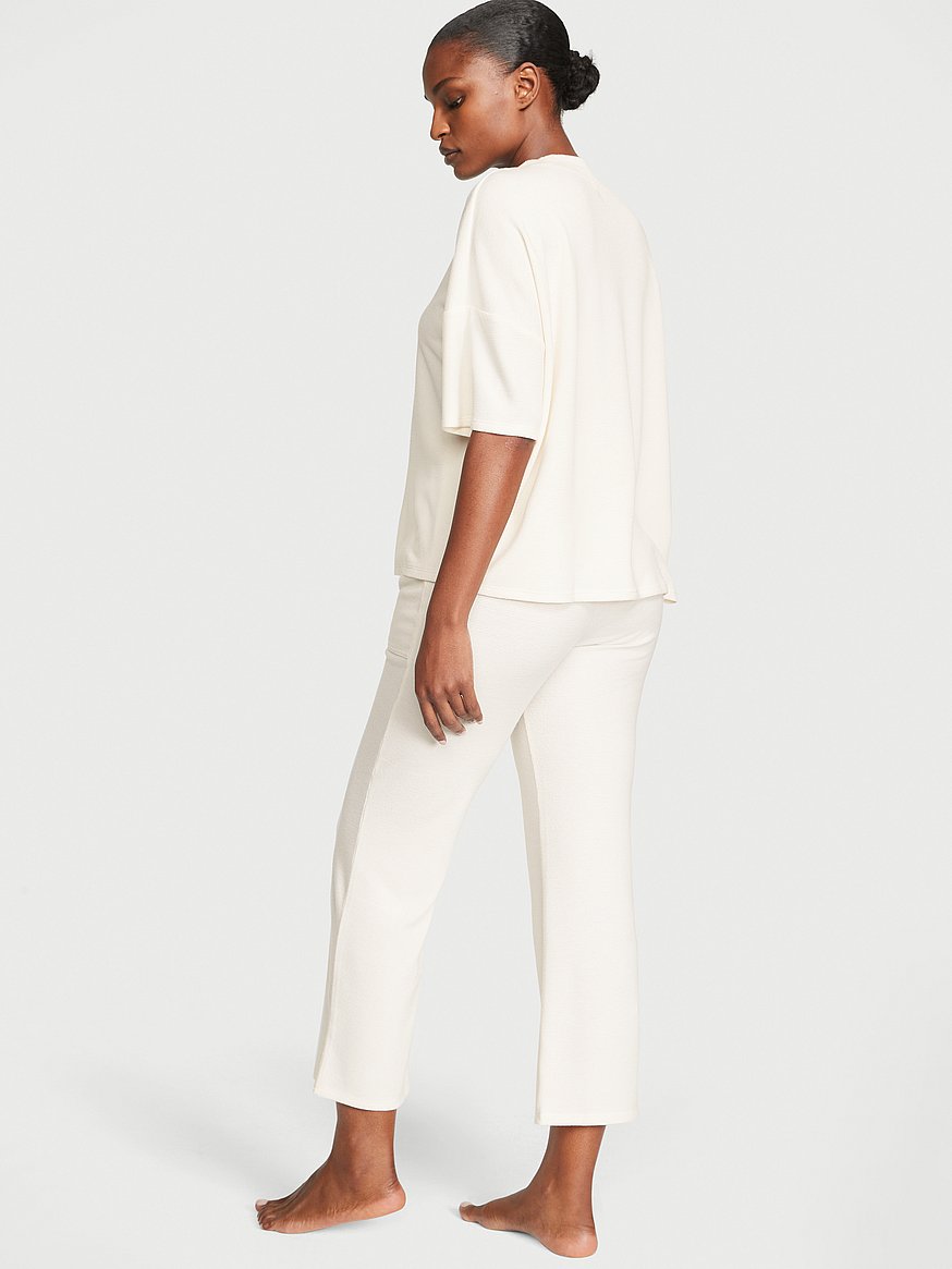 Soft & Breathable V-Neck shirt and Pants, 2-Piece Pajama Set