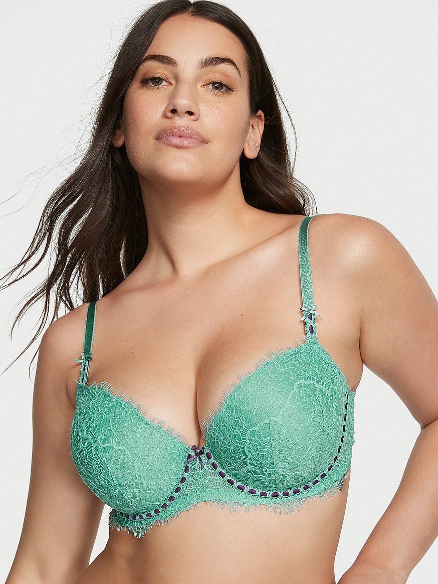 Victoria's Secret Pale Green Lined Demi Bra Lace Trim 38DD Size undefined -  $40 - From W