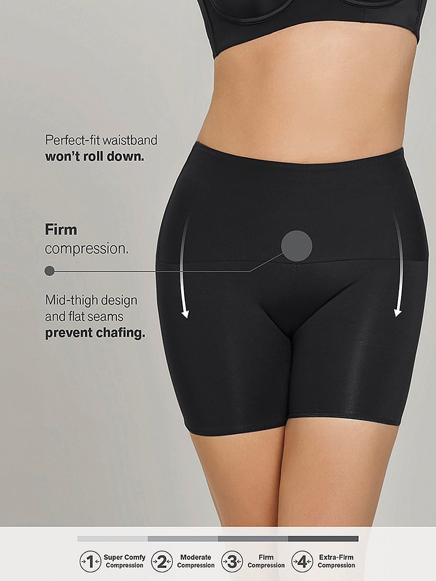 Buy Firm Compression High-Waist Shaper Slip Shorts, Black - Order