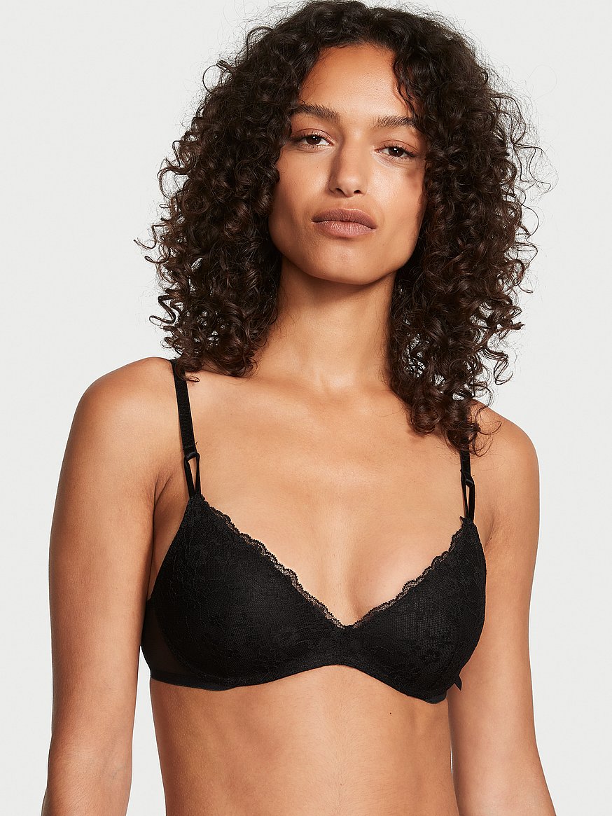 Buy Black Recycled Lace Full Cup Comfort Bra - 38B, Bras