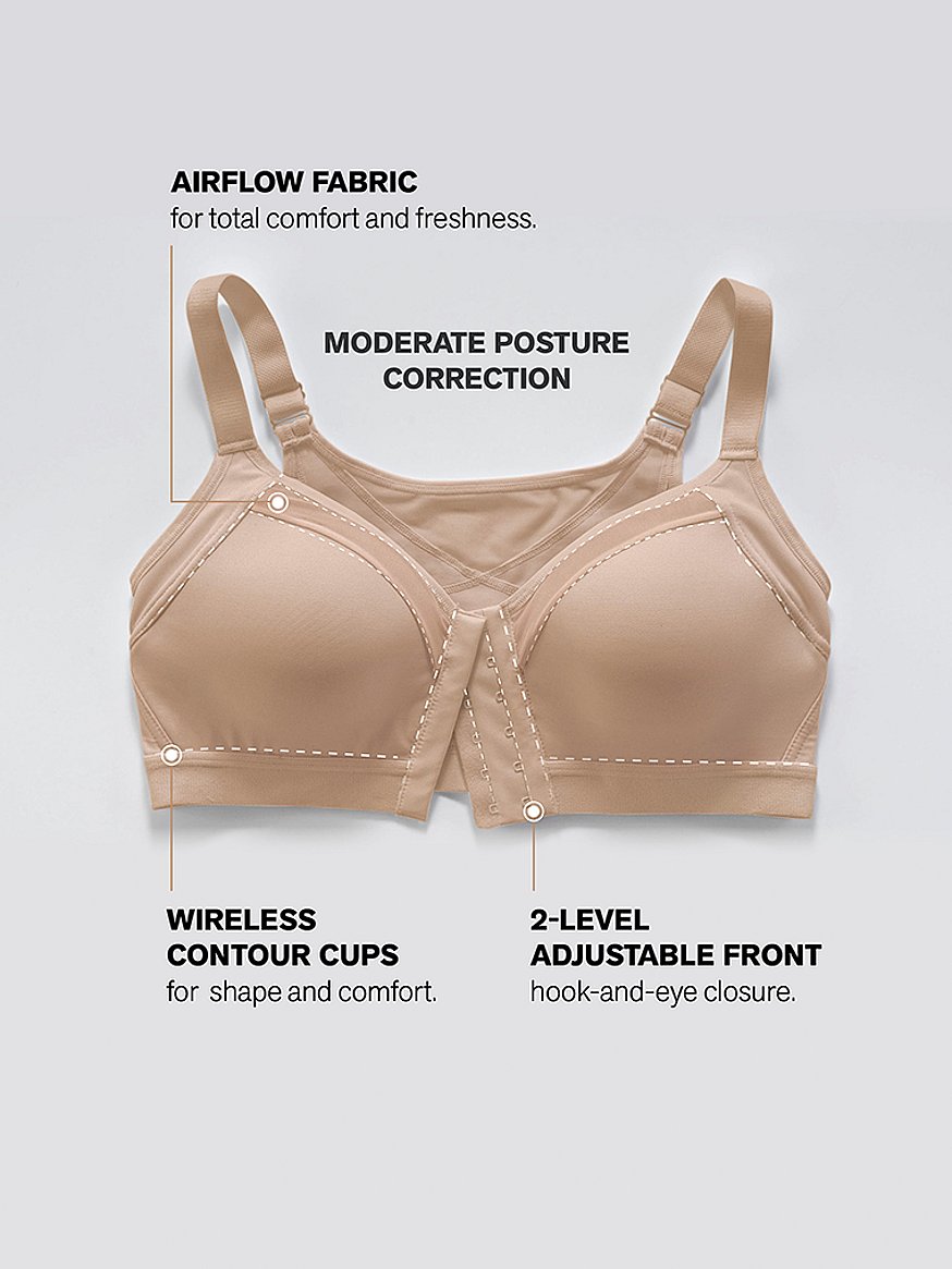 Leonisa Women's Posture Corrector Wireless Back Support Bra, Black, 34B :  : Clothing, Shoes & Accessories