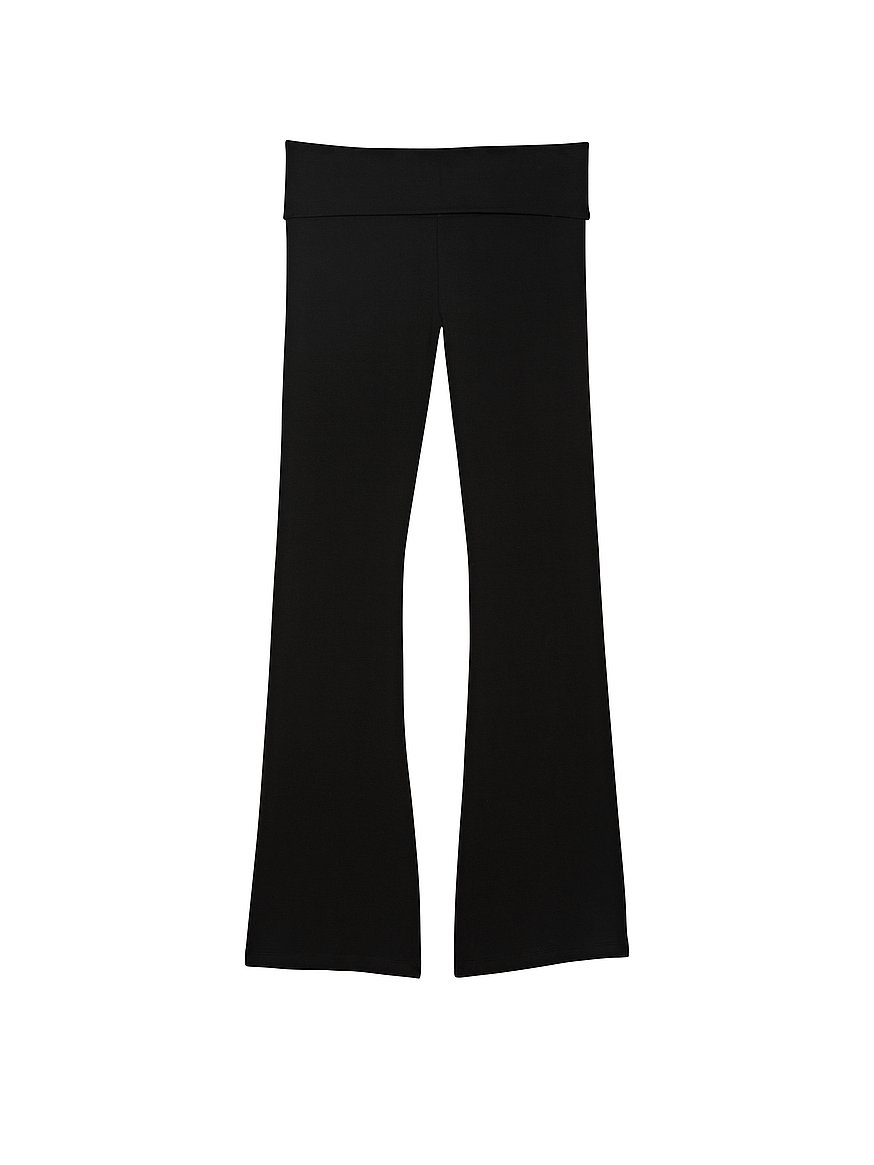 Victoria’s Secret PINK BLACK flared leggings PINK LOGO IN BLING NEW SMALL  SHORT