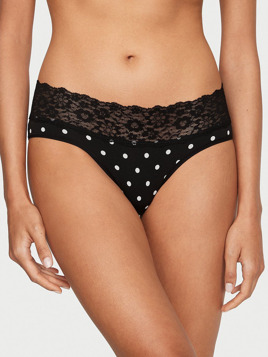 Buy Lace-Waist Cotton Hiphugger Panty - Order Panties online 5000000043 -  Victoria's Secret US