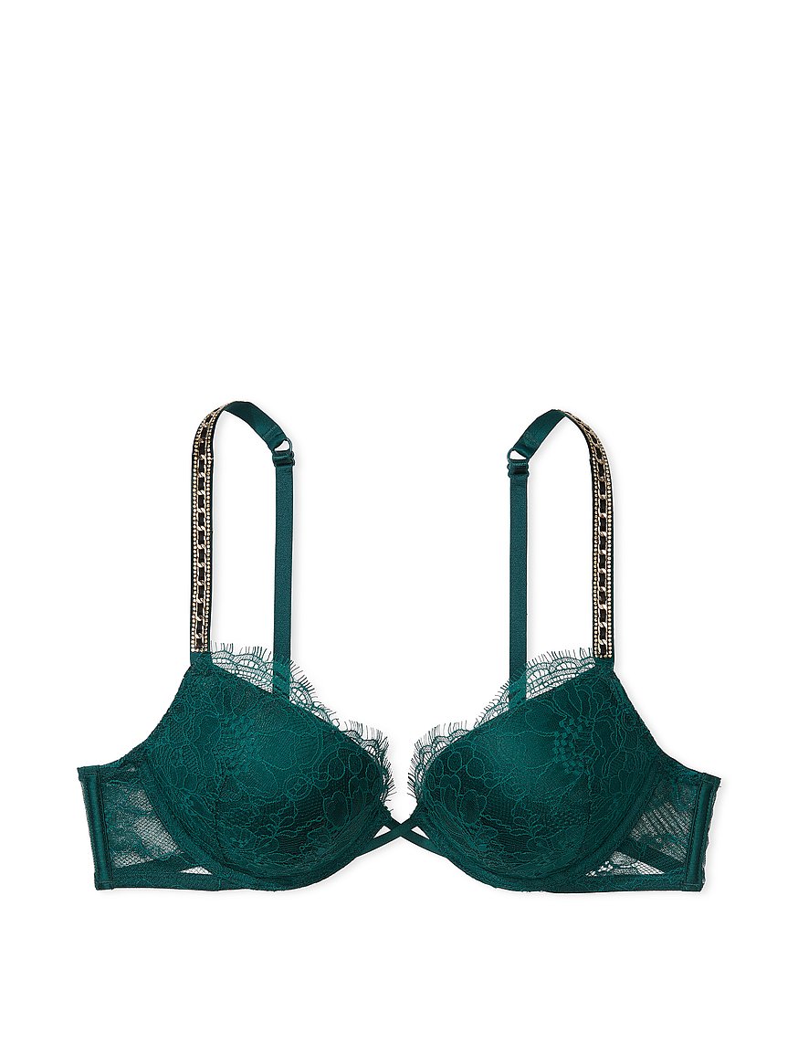 Buy Bombshell Add-2-Cups Chain Shine Strap Lace Push-Up Bra