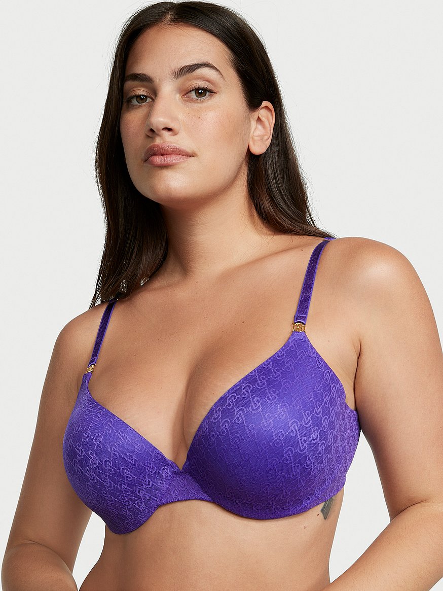 Lace Bra,Push-Up Wireless Demi Bra with Padded, Convertible Bra for  Everyday Wear (Color : Light Purple, Size : Small)