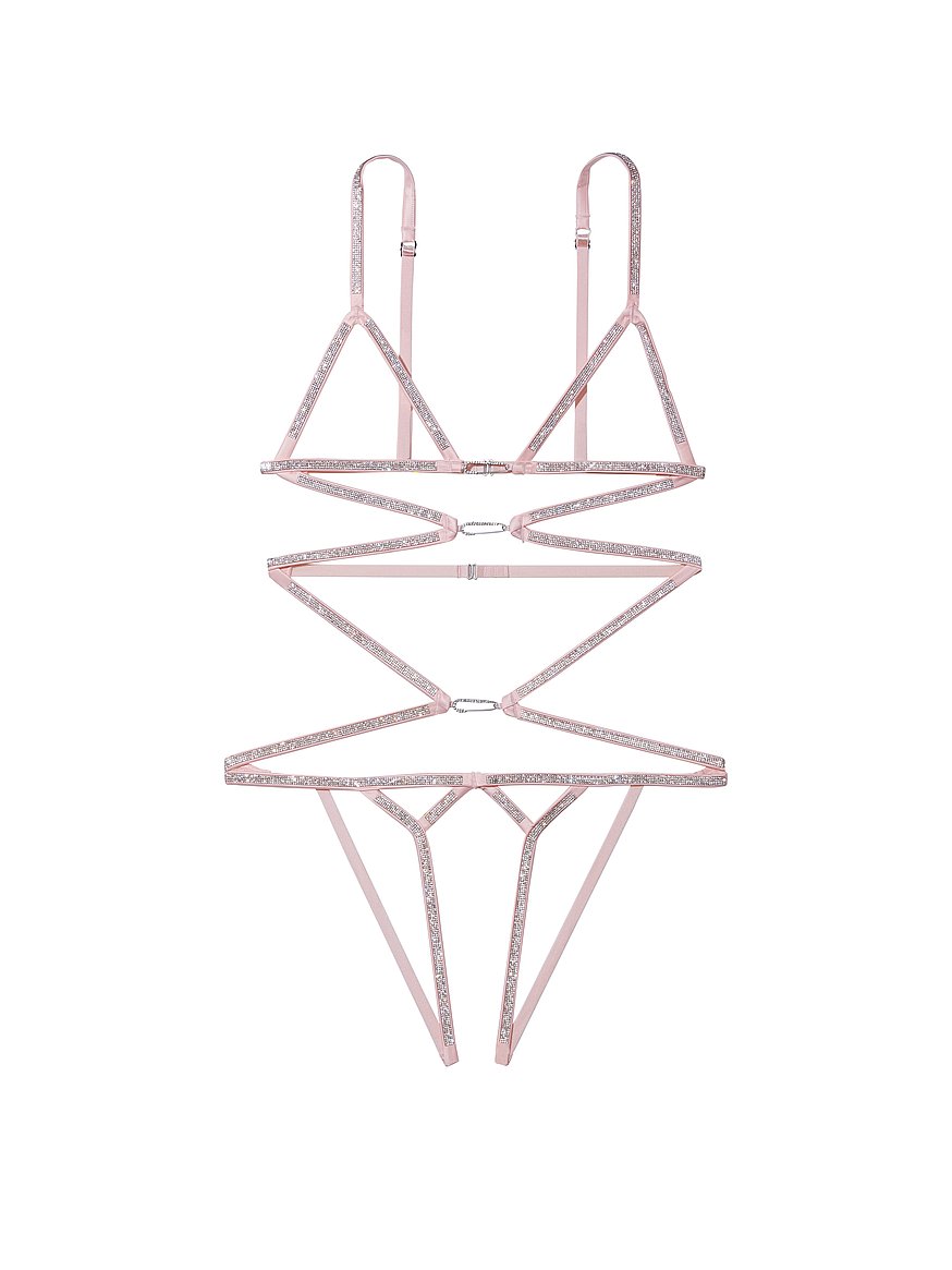 Rhinestone Lingerie Set: Sexy VS Bra Set For Comfortable Wear Pink Q0705  From Sihuai03, $12.97