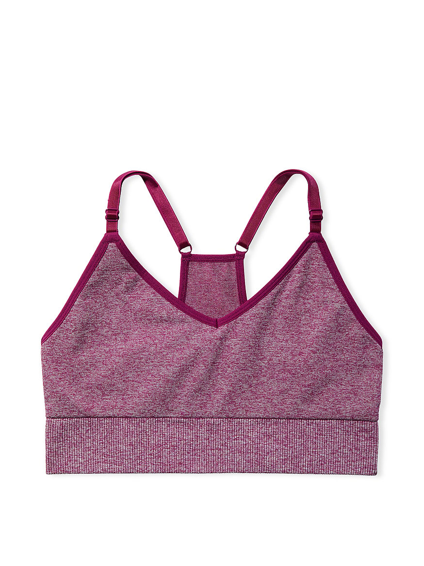 Victoria's Secret PINK Morning Rose Pink Marl Non Wired Lightly Lined  Seamless Sports Bra