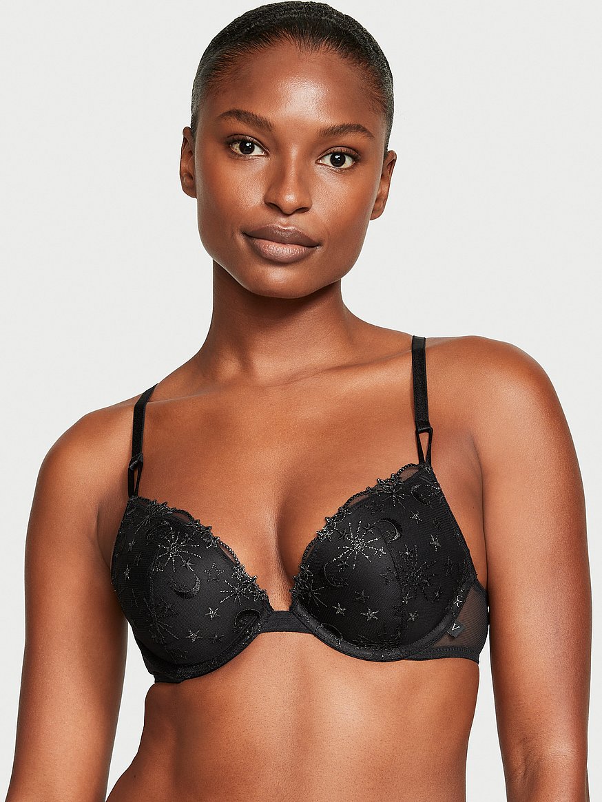  Victoria's Secret Very Sexy Push Up Bra, Turquoise Gold Shine  Lace, 34C : Clothing, Shoes & Jewelry