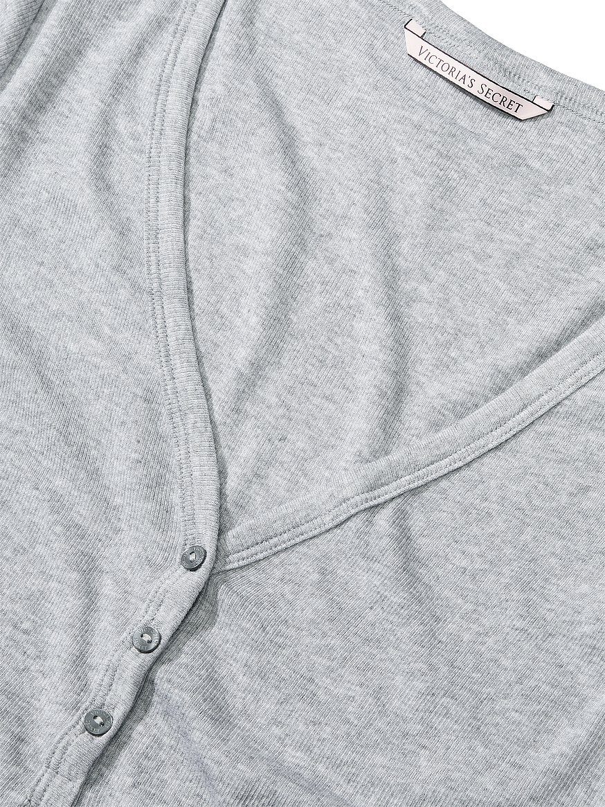 Ribbed Modal Henley Short Set