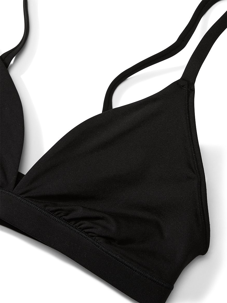 Buy Unlined Triangle Bralette, Pure Black Order Bralettes online