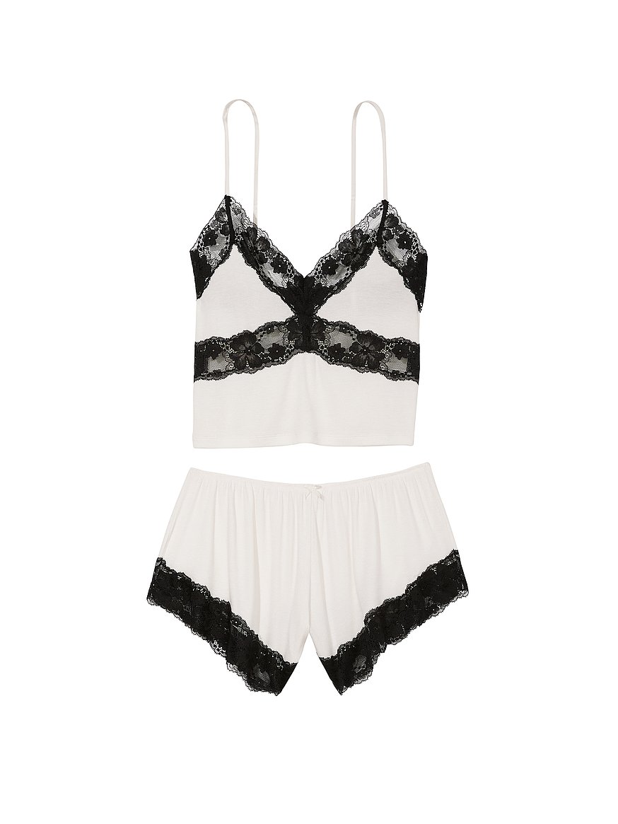 The Sweet Lace Trim Cami - Black