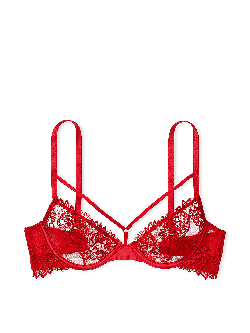 Buy Victoria's Secret Lipstick Red Lace Unlined Demi Bra from Next
