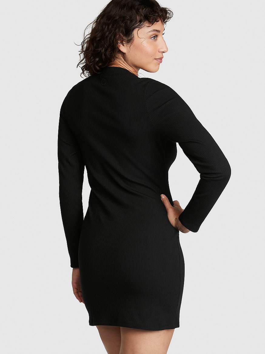 Buy Stretch Cotton Long-Sleeve Mock-Neck Dress - Order Dresses online  1123362700 - PINK US