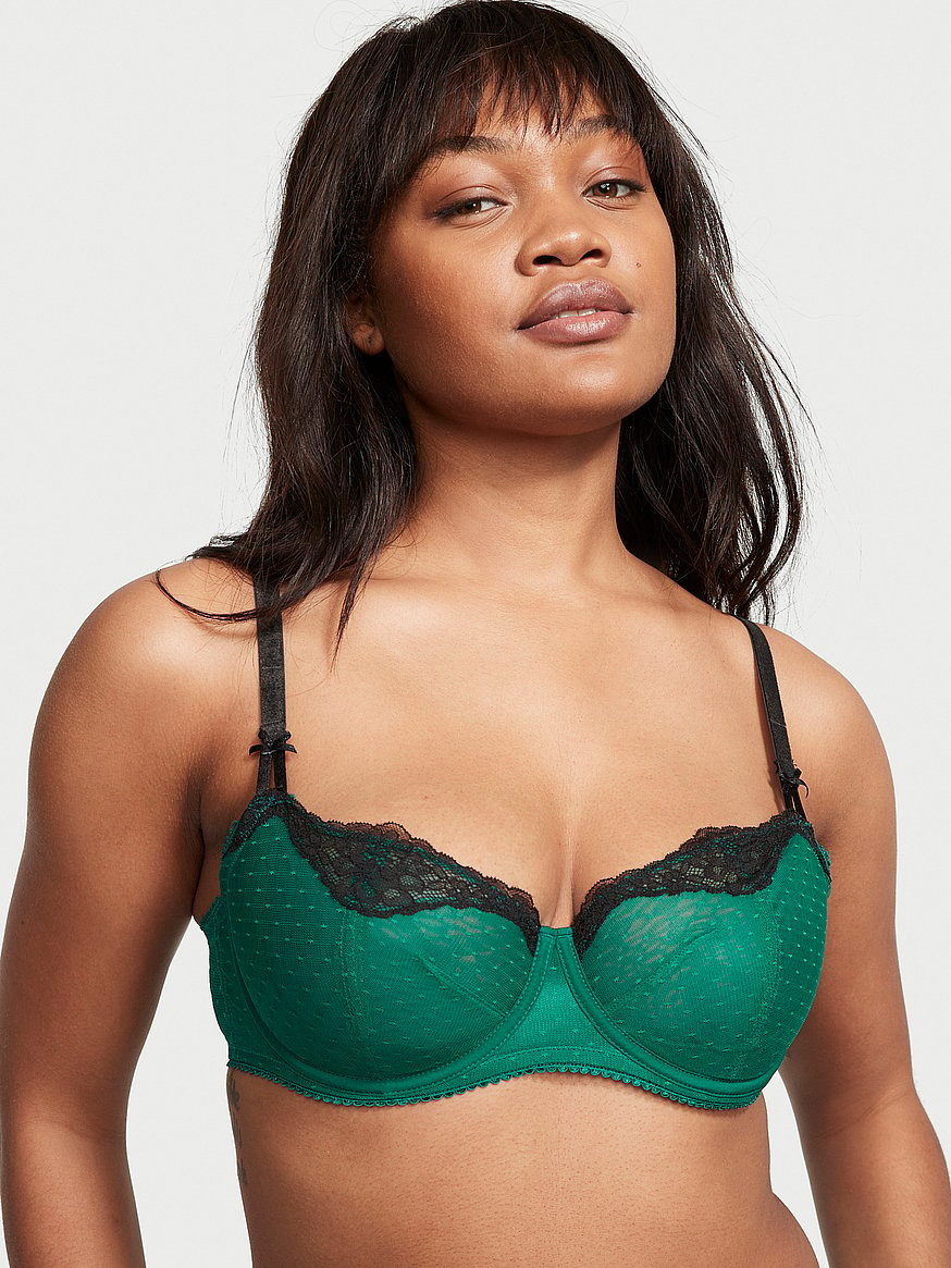 Wicked Unlined Dotted Mesh Balconette Bra