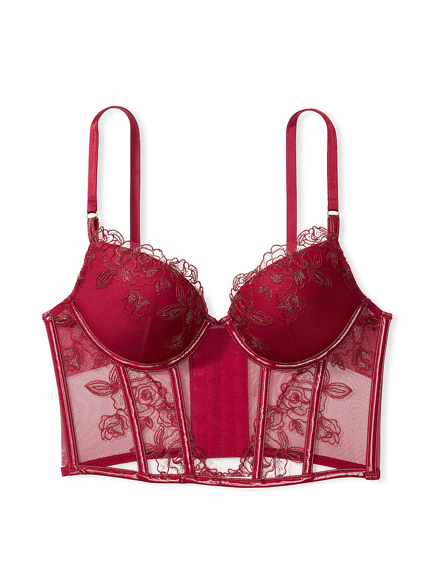 Very Sexy Push-Up Pigeonnant Size 34 DD Victoria Secret Bra. Color Red