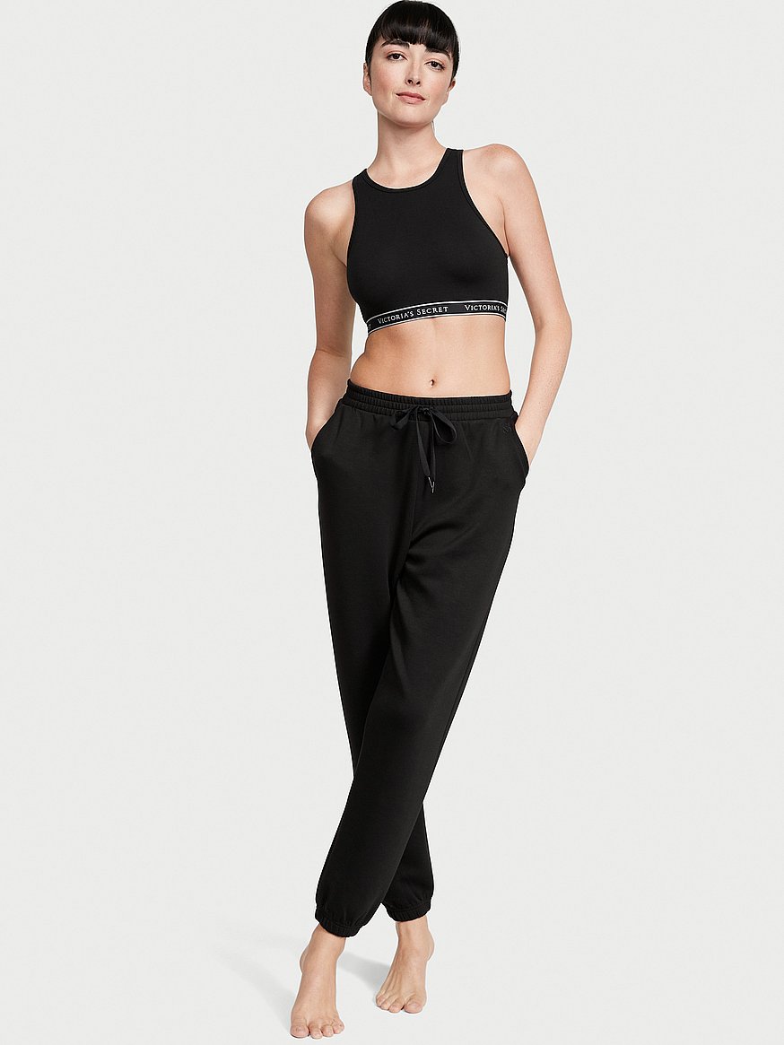 Luxe Jersey Knit High-Rise Jogger Pants