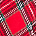 Bright Vermillion/ Deep Forest Plaid