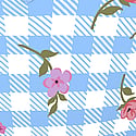 Blue Dancer Gingham Floral Print