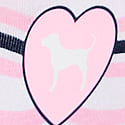 Pink and Navy with Heart Dog 