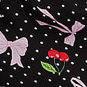 Black Dots With Cherry & Bow Print