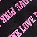 Black With Sizzling Strawberry "Love Pink" Print